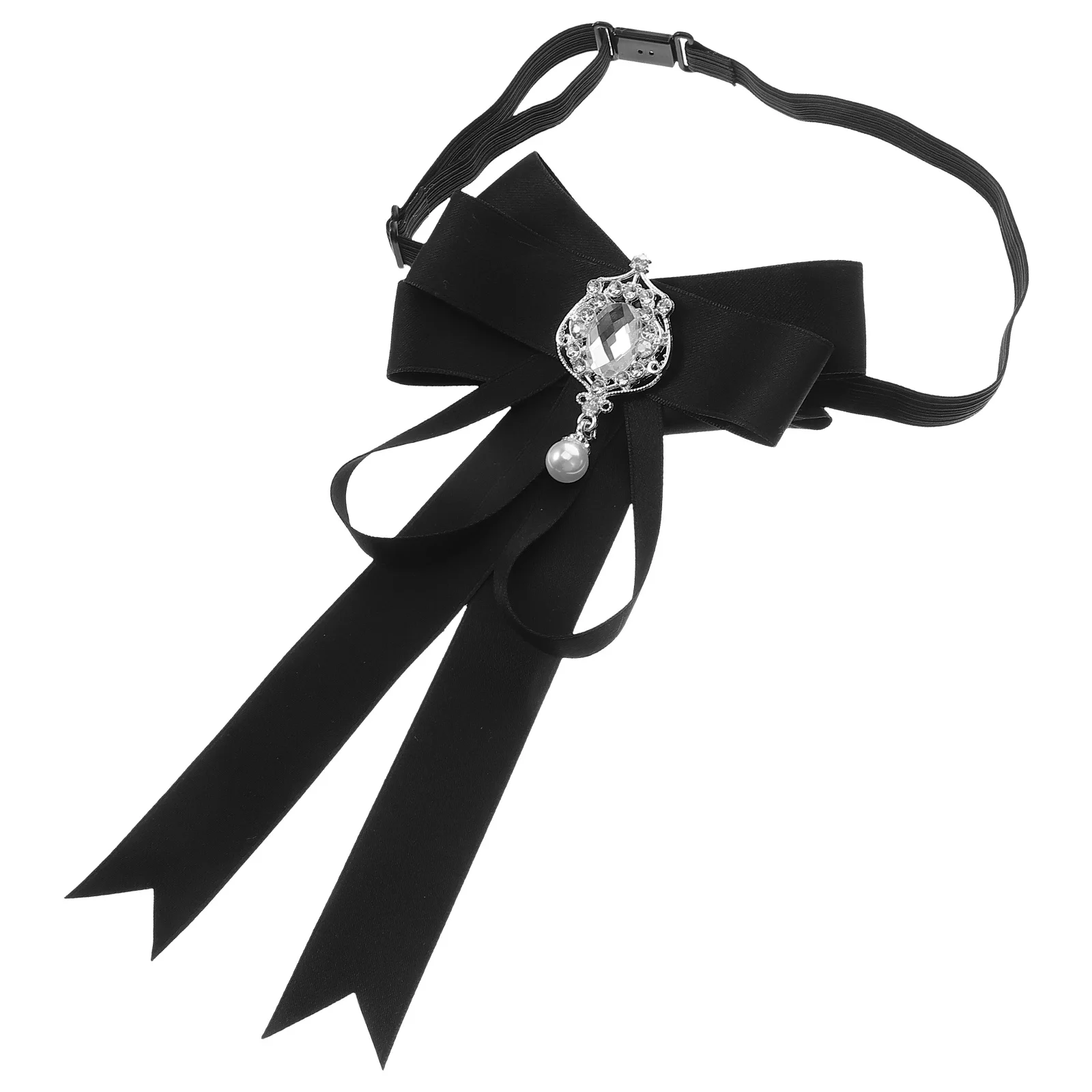

Elegant Bowknot Bowtie Women Stylish Adjustable Rhinestone Fake Pearl Decor Daily Wear Business Meetings Corporate Events