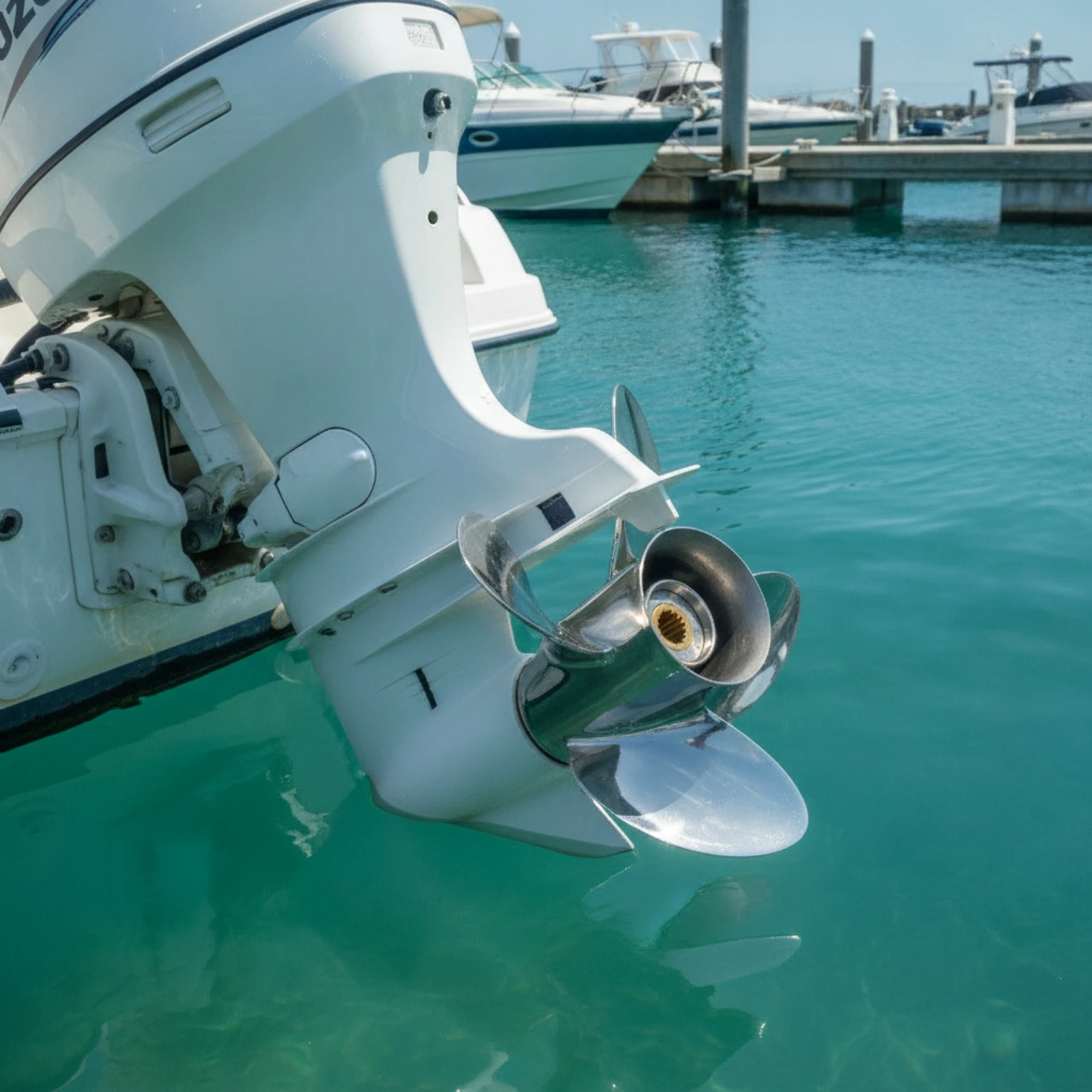 Four Blade Propeller Powerful Thrust Stainless Steel Propeller Boat Prop Corrosion Resistant Polished for Outboard Motors, Boats