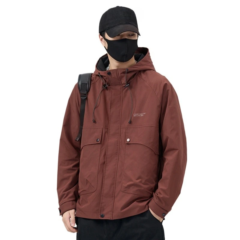 

4XL100kg Trendy New Men's Jacket Spring Autumn Men Casual Versatile Hooded Jacket Tooling Jacket camperas de hombre