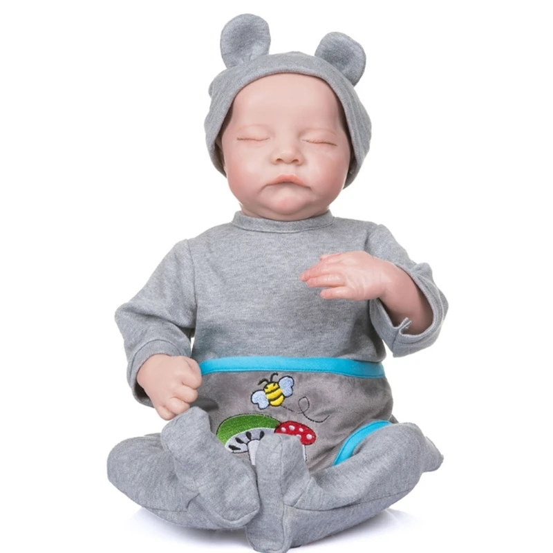 19in Realistic for Doll Closed Eyes Sleep Boy Soft Vinyl Silicone Baby Newborn B