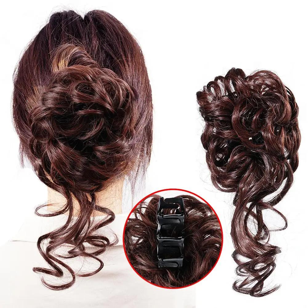 Syntetyczny klips do włosów Niechlujne kręcone włosy Peruki dla kobiet Kok z włosów Chignon Przedłużanie peruki Claw Clip In Hairpiece dla kobiet