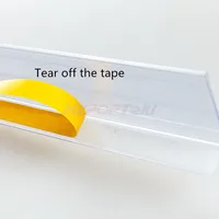 50pcs 7-Shaped Plastic PVC Shelf Data Strips Merchandise Price Talkers Sign Display Label Card Holder Adhesive Tape Supermarket 3