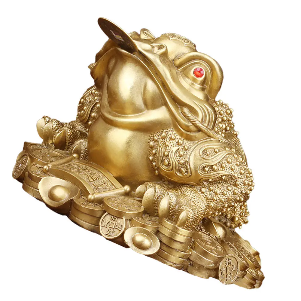 

Copper Money Toad Ornament 3-Legged Small Desktop Decoration Ancient Wealth Frogs Sculpture Home Office Copper Craft Statue
