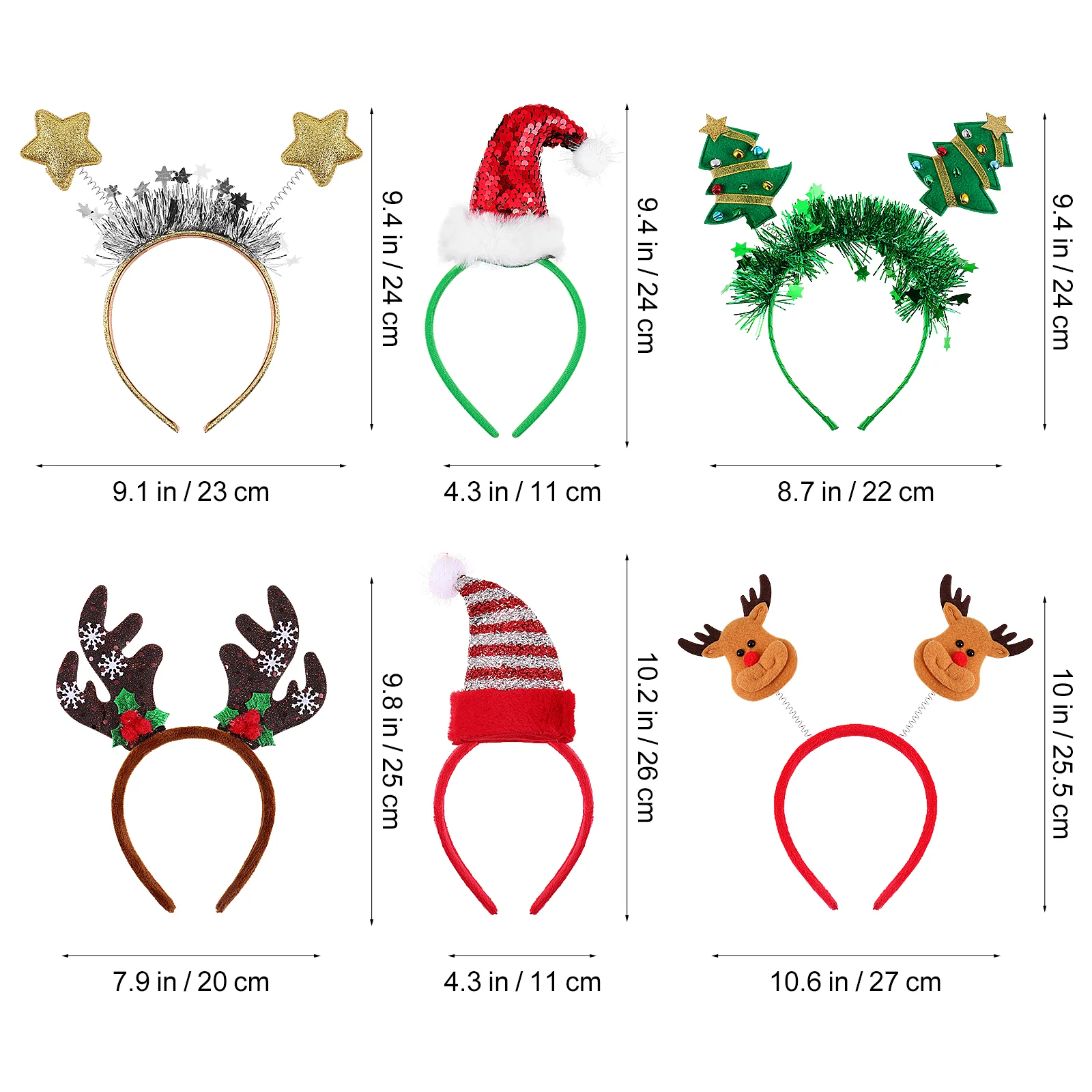 

Christmas Headband Hair Accessories Headbands for Women Party Hat Headwear Xmas Hoops Photo Props Miss