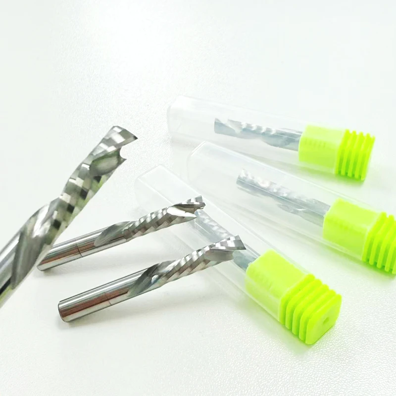 

1 шт. 5A вверх и вниз фрезы по дереву с одной канавкой - синий нано/DLC с покрытием 3,175/4/6/8/10 мм, спиральный карбид с ЧПУ, вольфрамовый