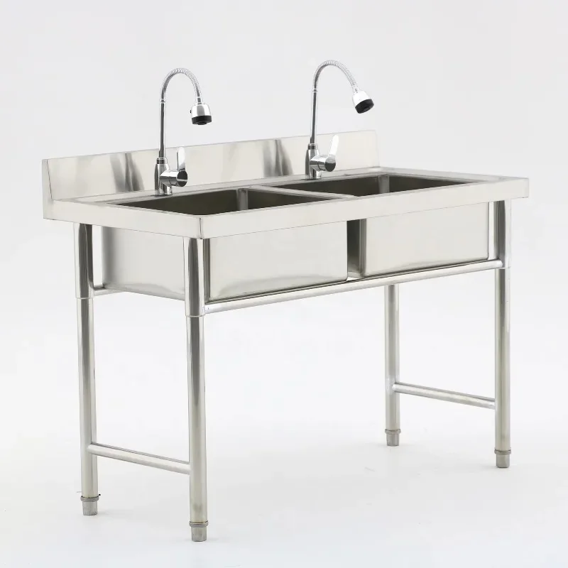 Commercial Kitchen Equipment Restaurant Commercial Sink Double Sink Washing Food Fruits and Vegetables