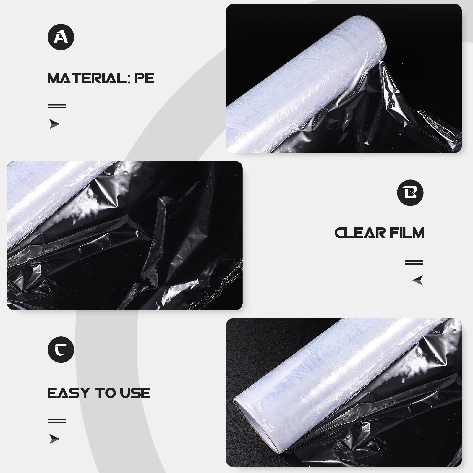 

1 Roll 2000X30Cm Pe Food Cling Wrap Bpa Free Clear Plastic Slide Cutter Included Disposable Kitchen Wrap For Home Restaurant Use