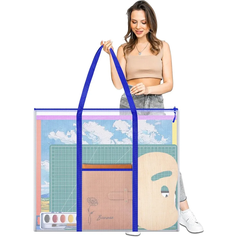 ZKOO บอร์ดข่าวสารที่เก็บโปสเตอร์, แผนภูมิการจัดเก็บขนาดใหญ่พิเศษกระเป๋าผลงานศิลปะ 30 x 25 นิ้ว, องค์กรแผ่นบอร์ดข่าว