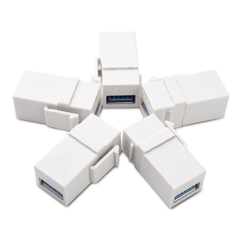 Stylish-USB 3.0 For KEYSTONE Jack Insert- 5-Pack Female To Female Gender Changer Coupler For KEYSTONE Wall Plate