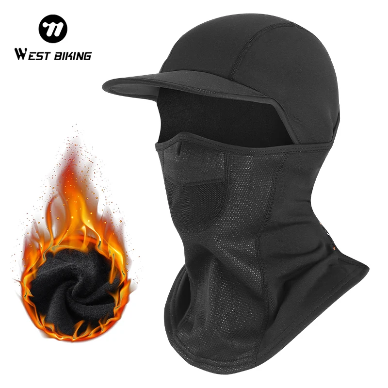 Pasamontañas térmico para ciclismo con visera, máscara facial completa a prueba de viento para esquiar, senderismo, correr, deportes, gorro de ciclismo, equipo térmico