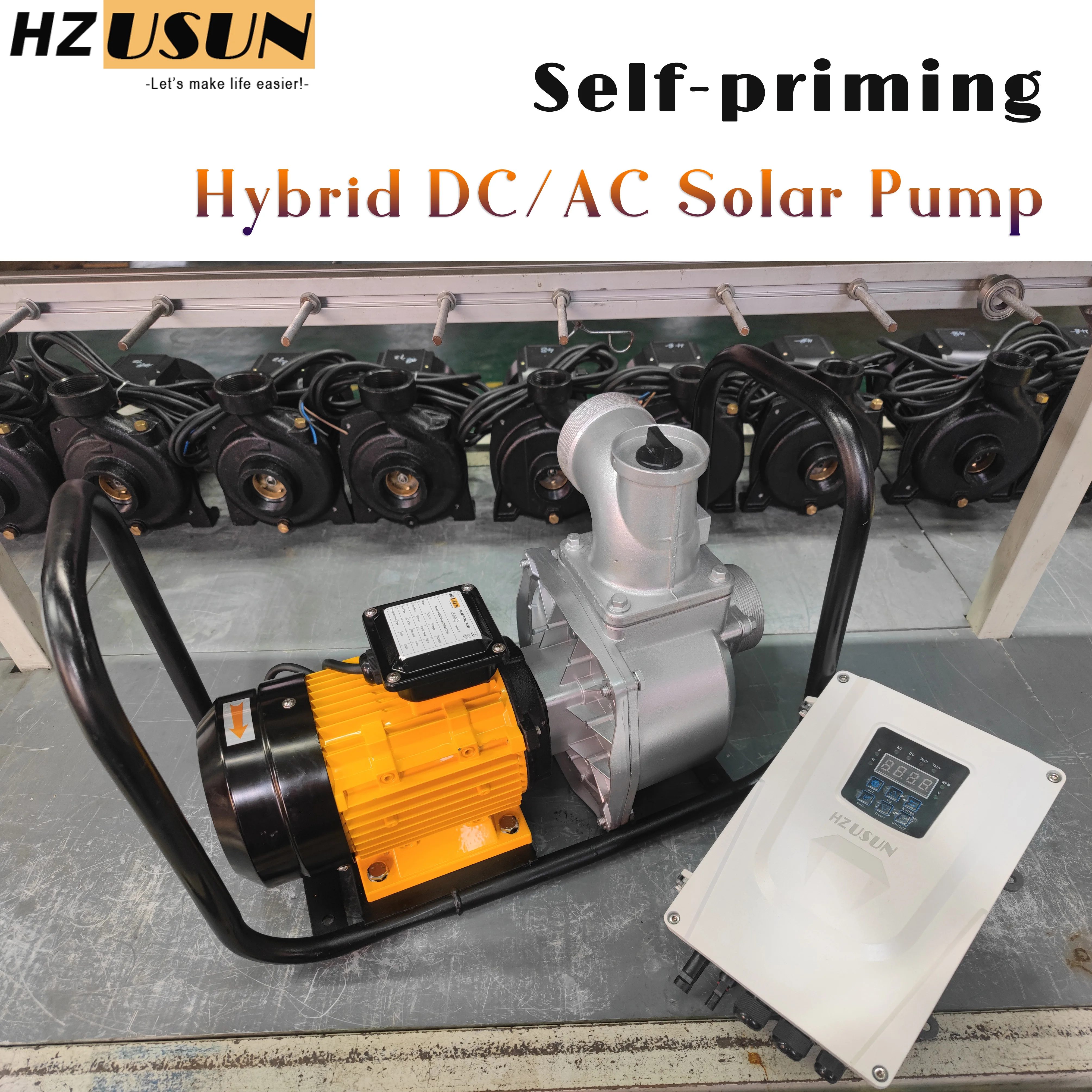 3HP DC AC Solar Motor Booster Water Pressure Pump Price High Volume Above Ground Hybrid Solar Panel Inverter Transfer Water Pump