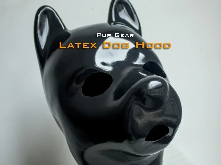 (FErubber 06) 100% Natural Rubber Latex One Piece Head Dog Cover Fetish Headhood Crossdressing Catsuit Full Body Zentai Suit