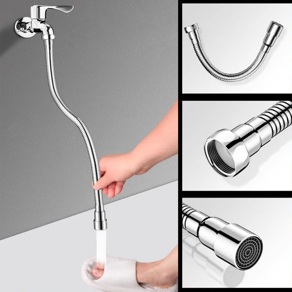 1Pc 360 ° universal faucet extender, splash proof nozzle aerator, bendable sink extension hose, kitchen accessories