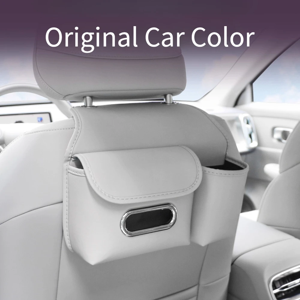 For Leapmotor B10 Tissue Storage Box with Water Cup Holder Rear Row Seat Back Original Car Color Paper Towel Organizer