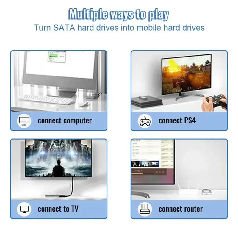 USB SATA 3 Cable SATA To USB 3.0 / USB 2.0 Cable Adapter Support 2.5 Inch/3.5 Inch External SSD HDD Hard Drive Sata III Dc Power