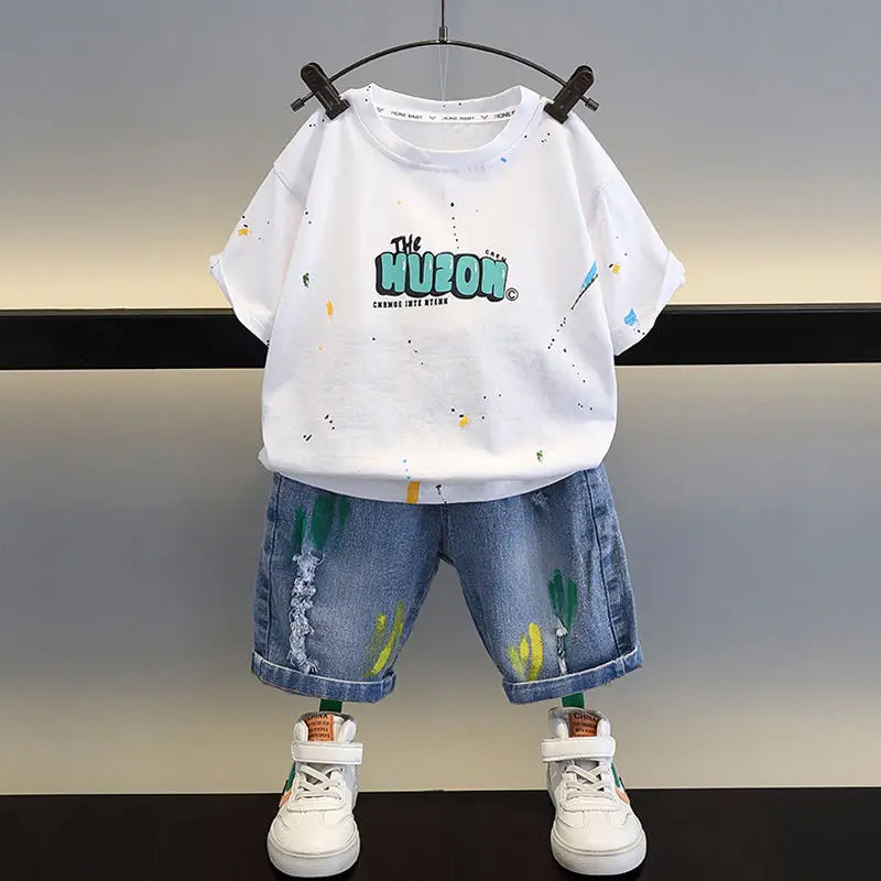 

Children's clothing boys summer suit 2026 new children's short-sleeved fashion baby summer clothes handsome clothes