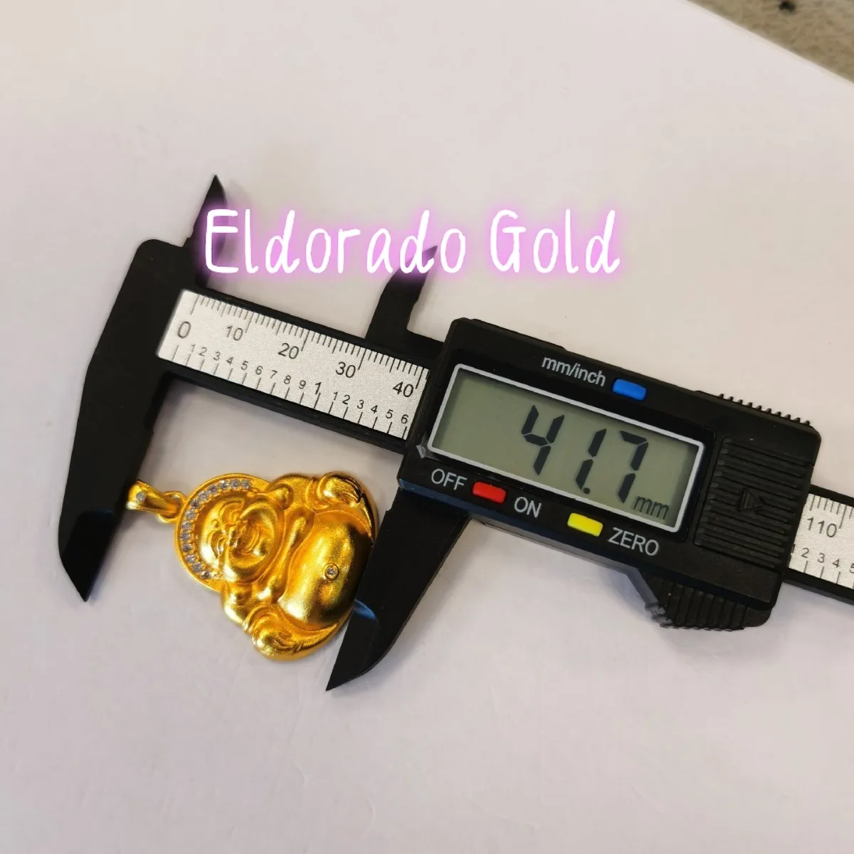 

Eldorado Gold Eldorado Gold Women's 24K Gold (AU999) Diamond-Encrusted Maitreya Pendant | Gold-washed faceted Buddha, filigree