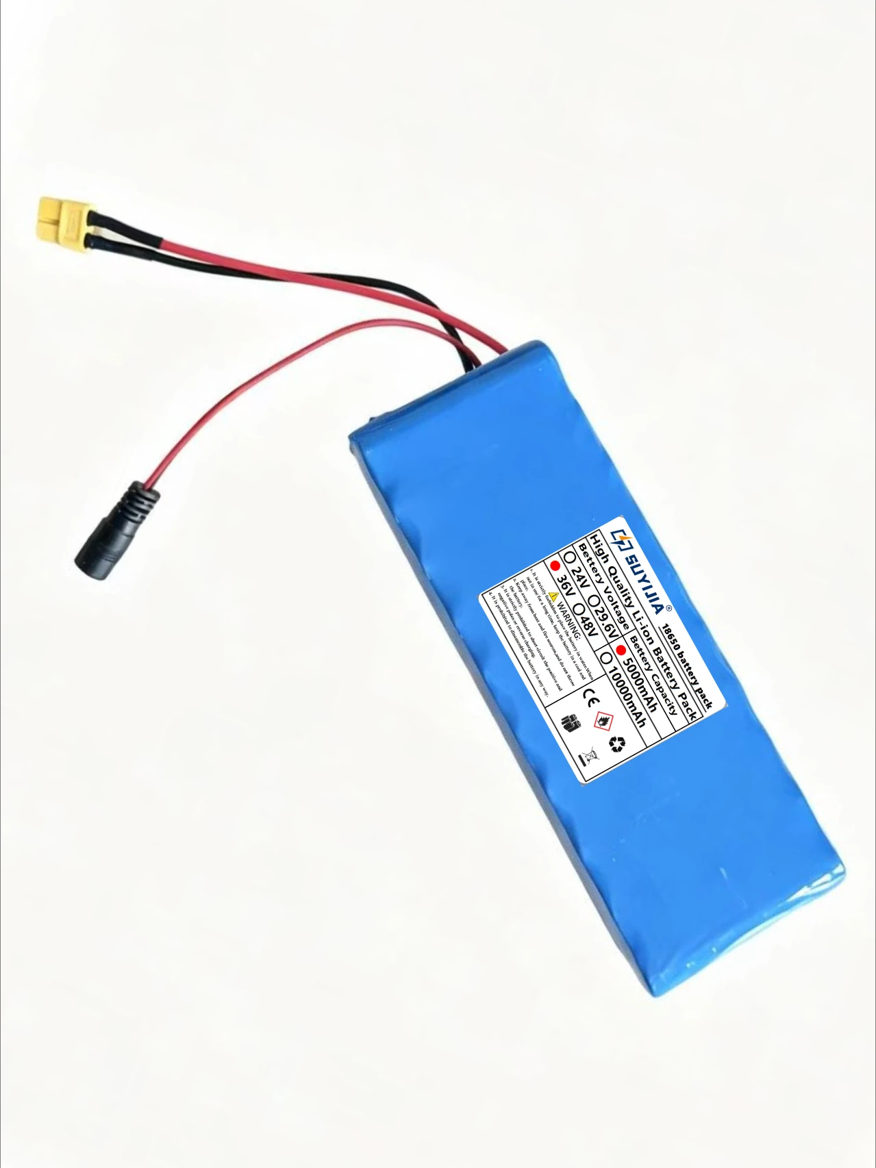 10S1P 18650 36V5000mAh Li-ion Rechargeable Battery Pack with 500W Battery Management System for Electric Scooters