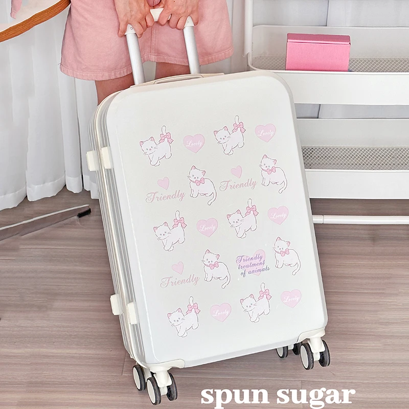 

Pink Kitty Suitcase Trolley box 20/26 "silent cardan wheel cute student luggage