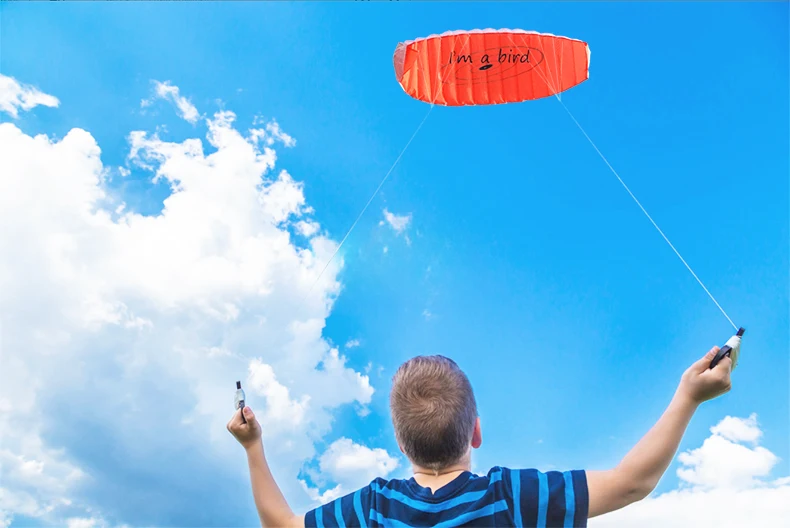 초보자를위한 새로운 오렌지 야외 재미 스포츠 파워 듀얼 라인 스턴트 파라 폴리스 낙하산 레인보우 스포츠 비치 연