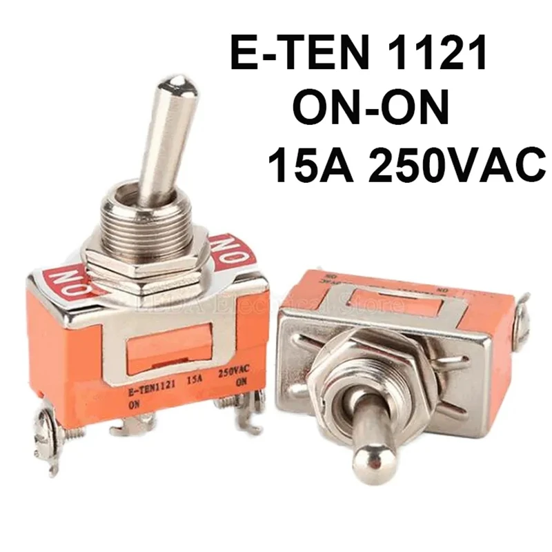 

2 шт. E-TEN1121 3-контактный SPDT 3-контактный ON-15A 250V тумблер E-TEN 1121 выключатель питания микропереключатель оранжевый