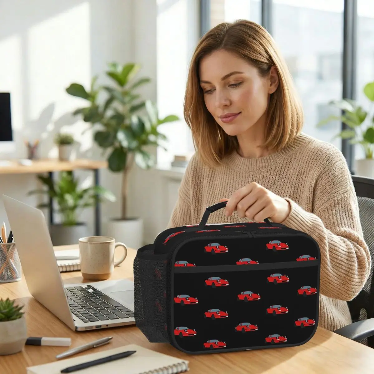 

Mazda Miata Mx5 1990 Red Insulated Lunch Bag for Women Office Cooler Thermal Food Box Tote Portable Lunch Boxes Container