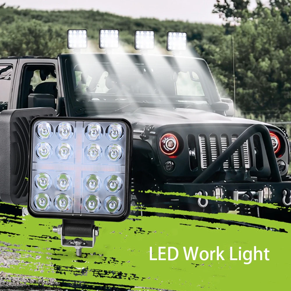 

Led Work Lights 36W 12LED 48W 16LED Spot LED Light Bar Square Round For Truck SUV 4WD 4x4 Boat ATV Jeep Tractor Fog Light