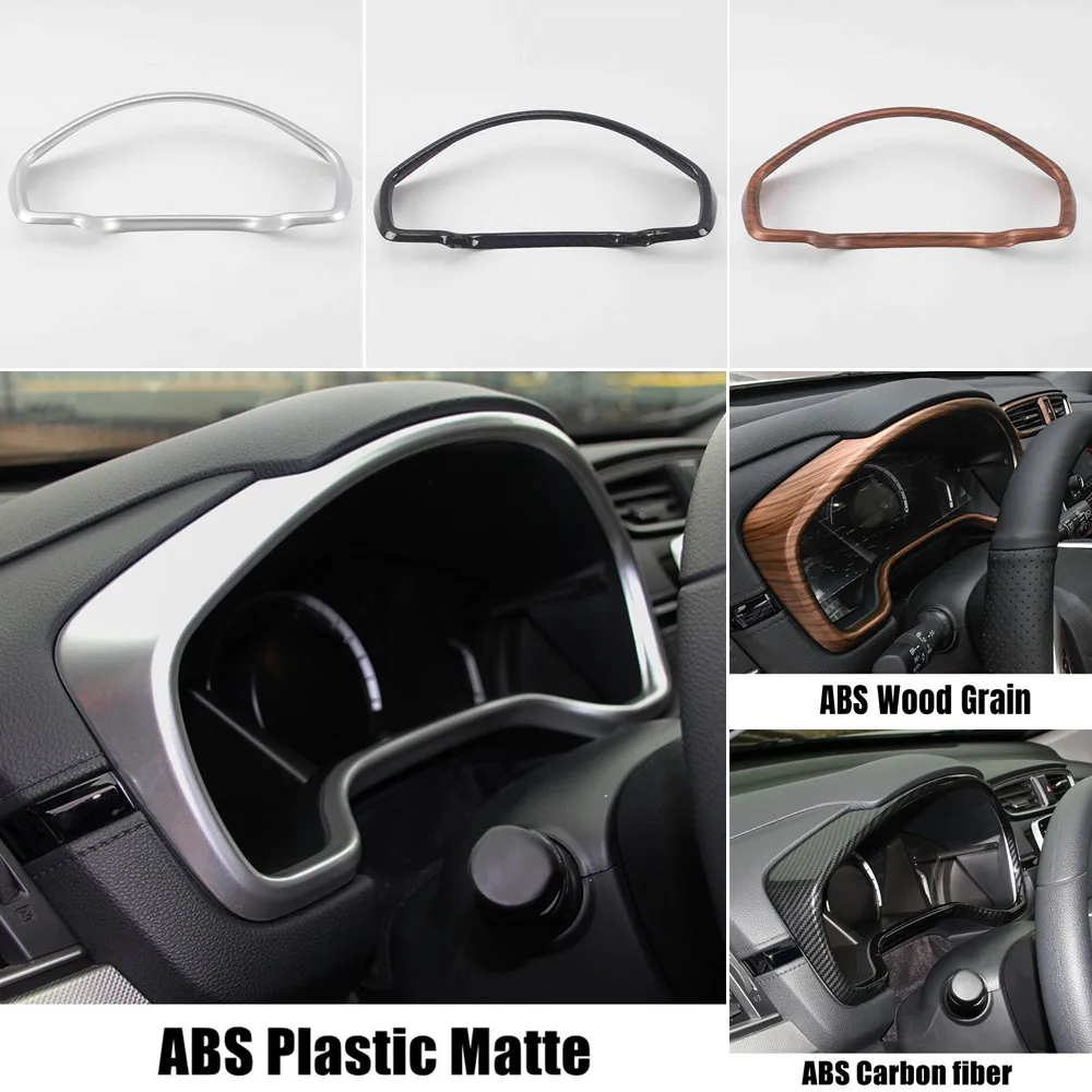 

ABS Chrome/Carbon Fiber/Wood grain Dashboard Decorative Frame Cover Trim Car Styling For Honda CRV CR-V 2017 2018 2019 2020 2021