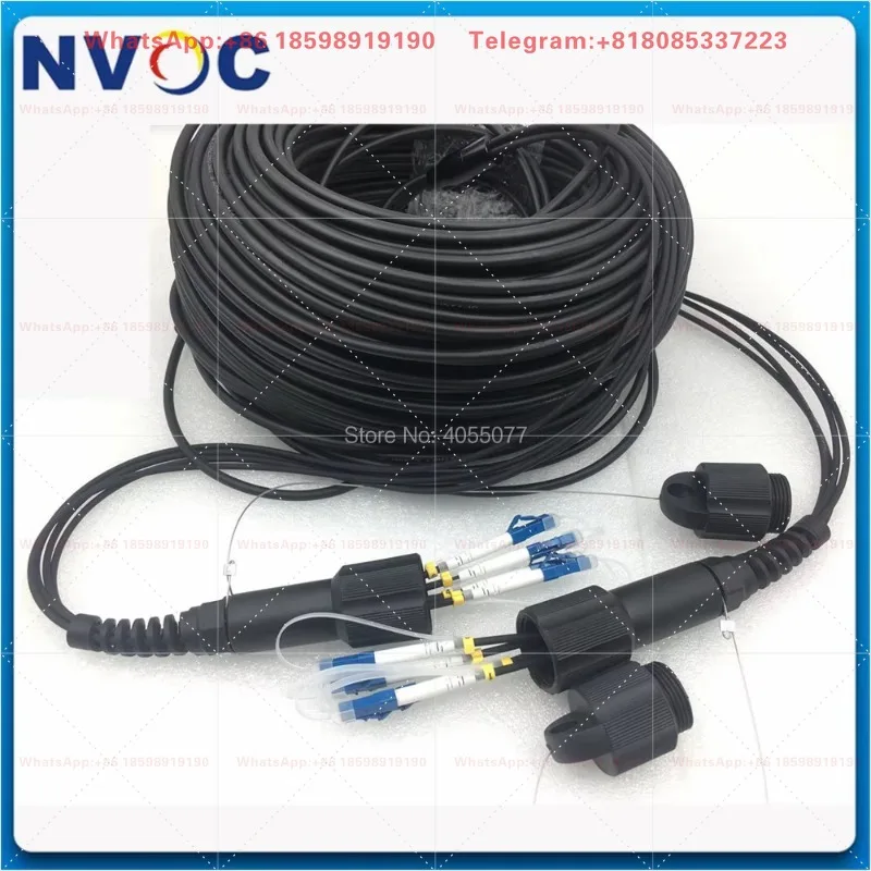 Outdoor Armored Single Mode DVI Optical Fiber Cable 8 Core 100M 150M 200M SM G657A1 LC/SC/FCUPC-PDLC/UPC Waterproof