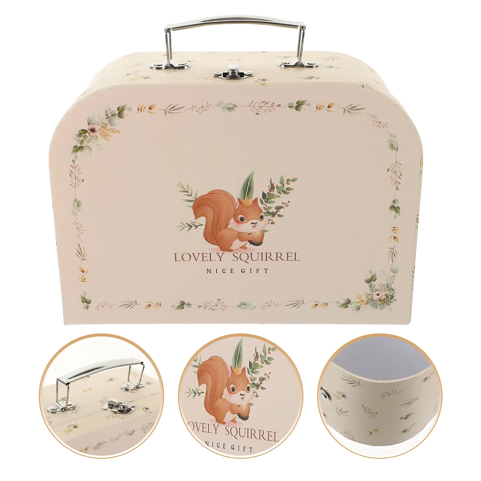 

Portable Storage Box Wedding Party Supplies Gift Container Suitcase for Paper Hand Luggage