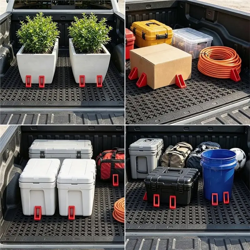AU65-For Tmat Pickup Truck Bed Divider Block-Adjustable Cargo Stopper(6Pcs), Anti-Slip Truck Bed Accessory