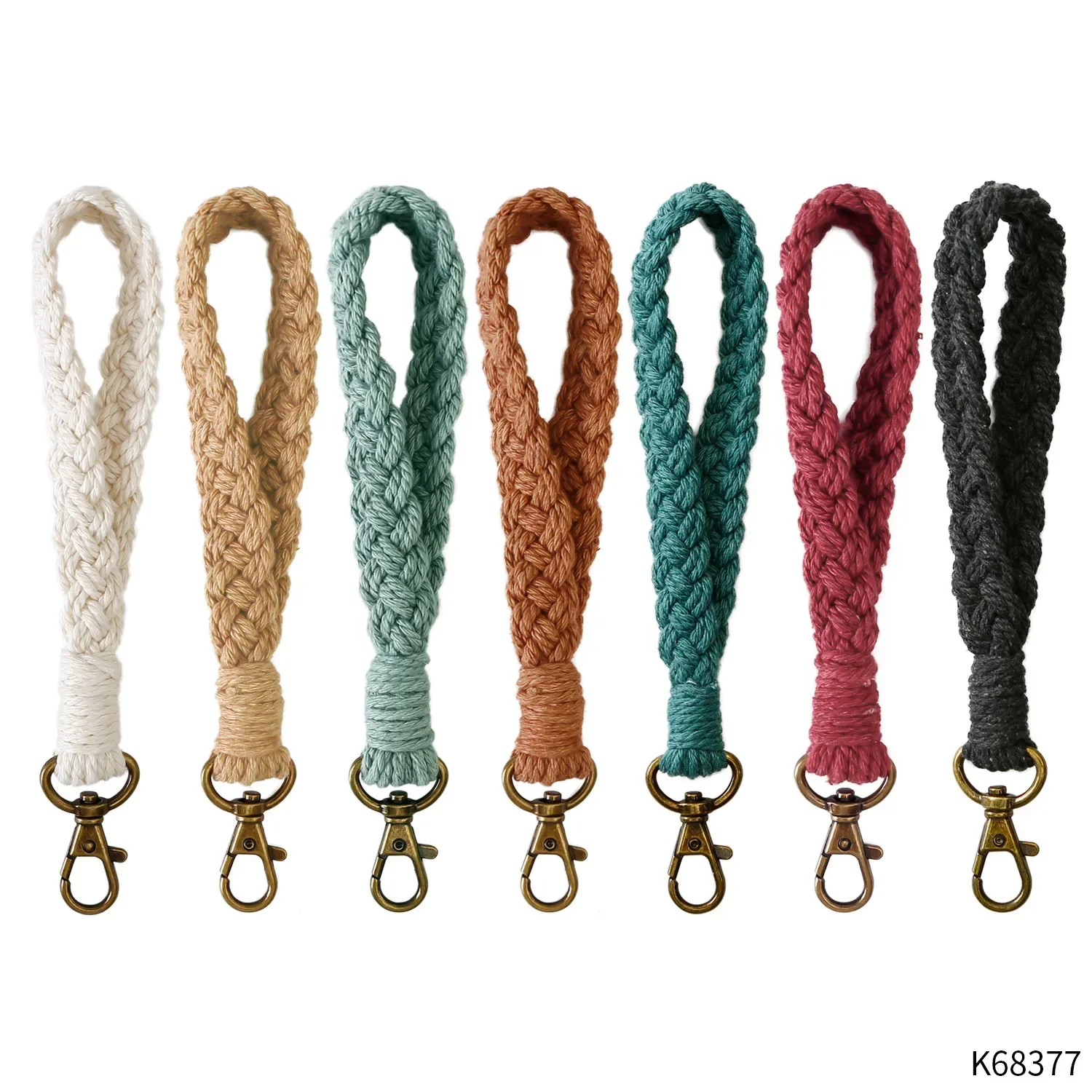 Handwoven Keychain Pendant Accessories DIY Cotton Rope Pendants Crochet Key with Pendant Phone Charm Strap Phone Lanyard