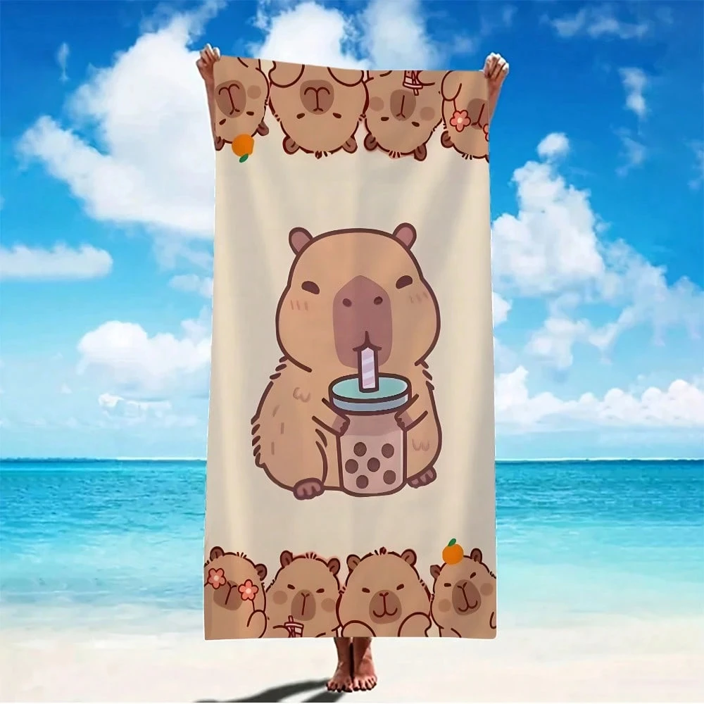 

Sweet Capibara Beach Towel Quick-Drying Small To Large Towel For Beach Pool Sport Yoga Gym Home Towel Gift for Friends Sand Free