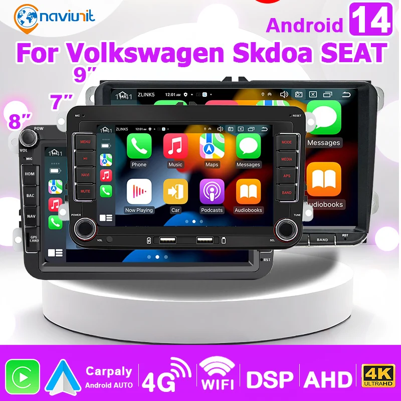 Brezžični avtomobilski radio s CarPlay za Volkswagen