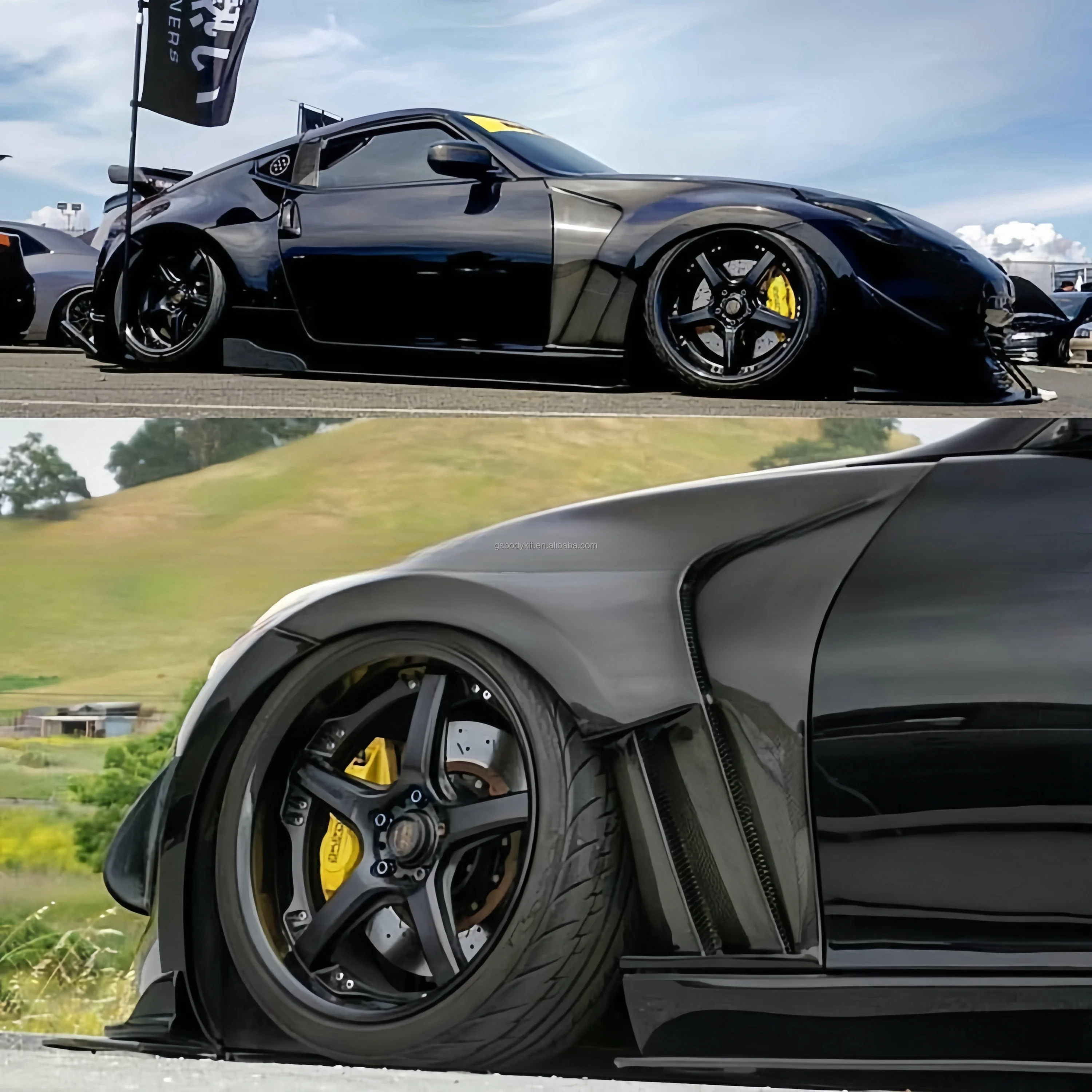 Suitable for Nissan 370Z Modified Parts Z34 Carbon Fiber Front Fender EPA Model Forged Carbon Fiber Head Sand Plate Replacement