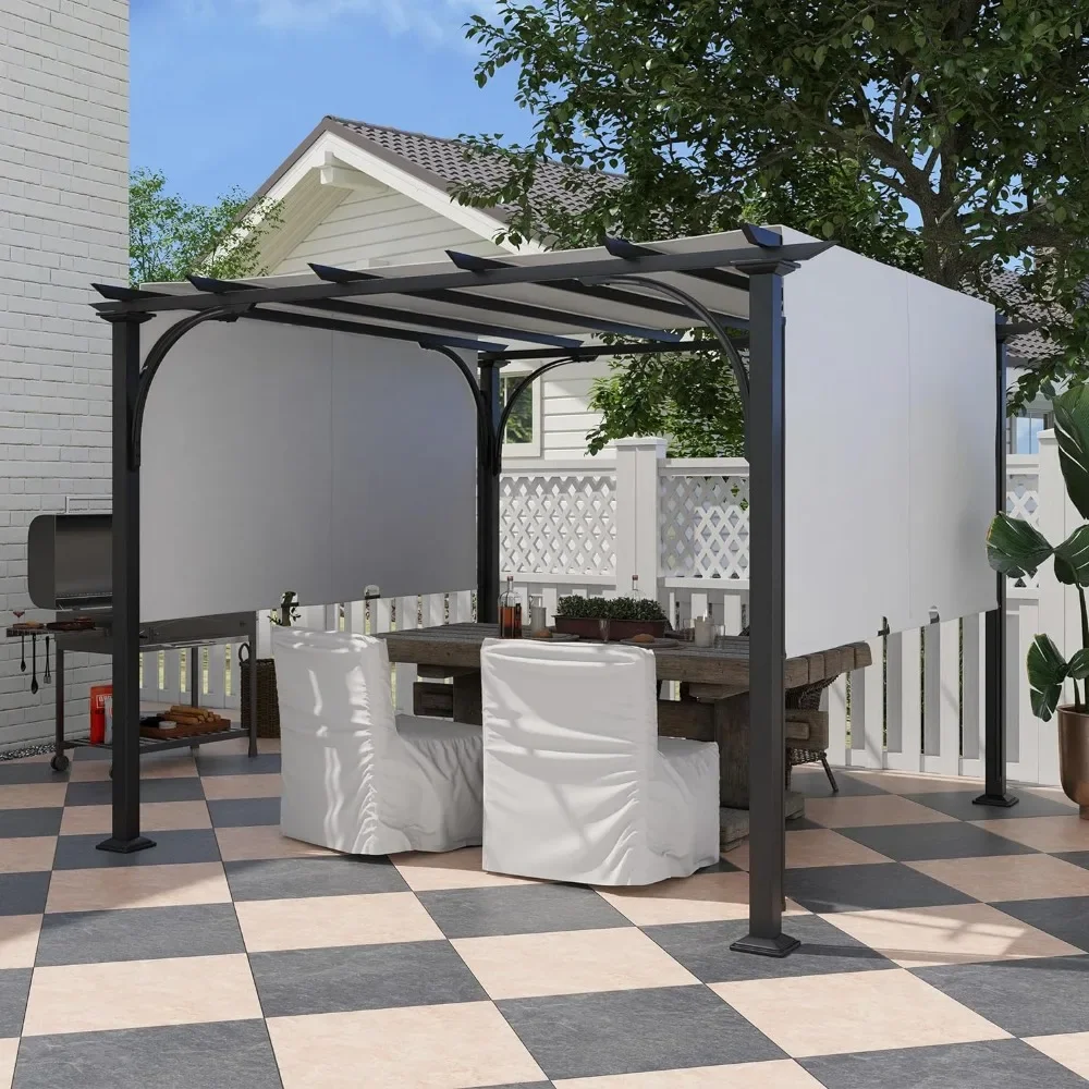 

Patio Pergola with Weather-Resistant Steel Frame, Backyard Sun Shade Canopy Cover Shelter for Porch Party,Garden,Grill Gazebo