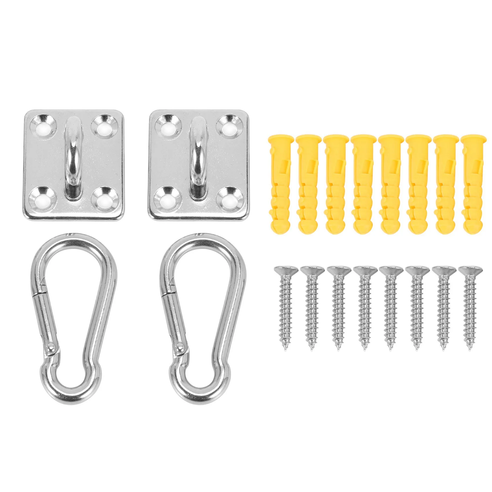 

4 Sets Of Suspended Ceiling Wall Mount U-Shaped Hooks Multi-Function Hammock Hammock Hook Metal Base Plate With Hook