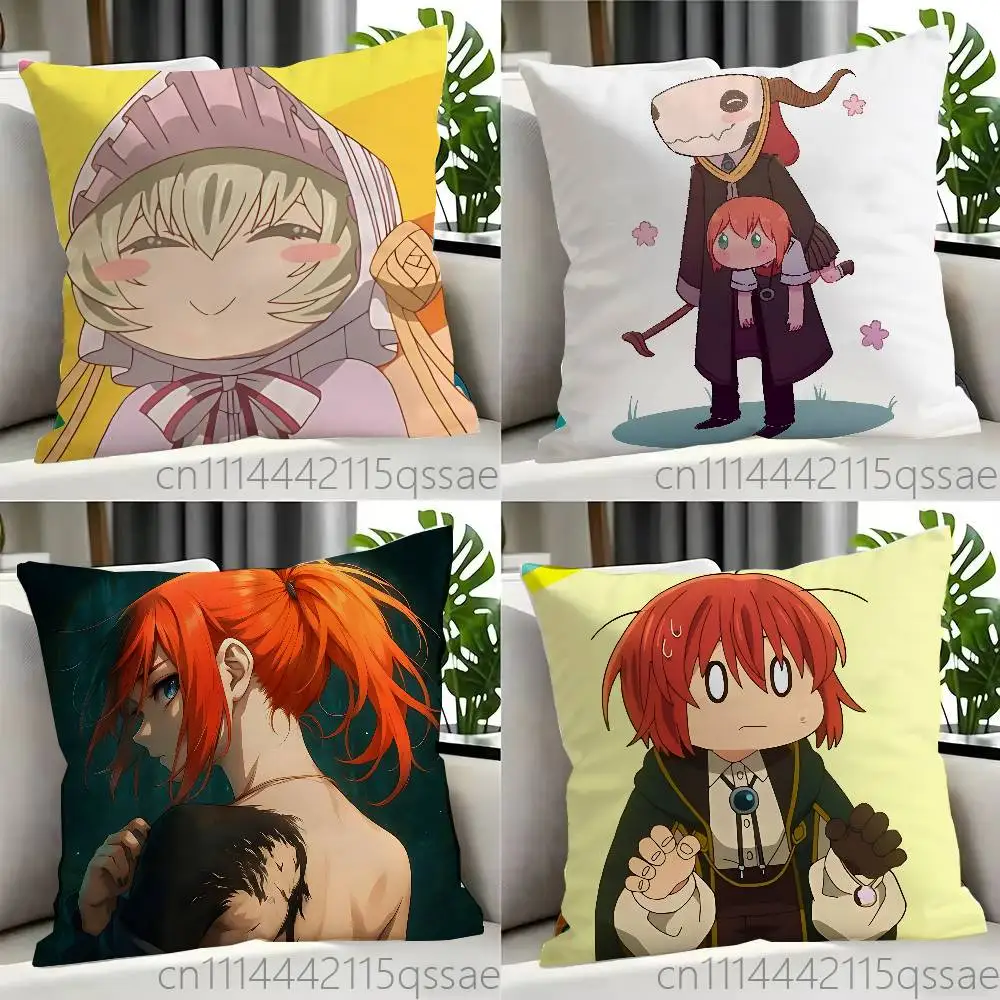 Anime The Ancient Magus Pillow case Printed Polyester Throw Pillow Cover Decorative Sofa Cushion Pillowslip Home Decor