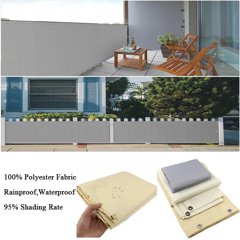 

50CM Perforated Outdoor Balcony 100% Polyester Waterproof Fence Mesh Security Privacy Screen Railing Net Garden Windbreak Awning