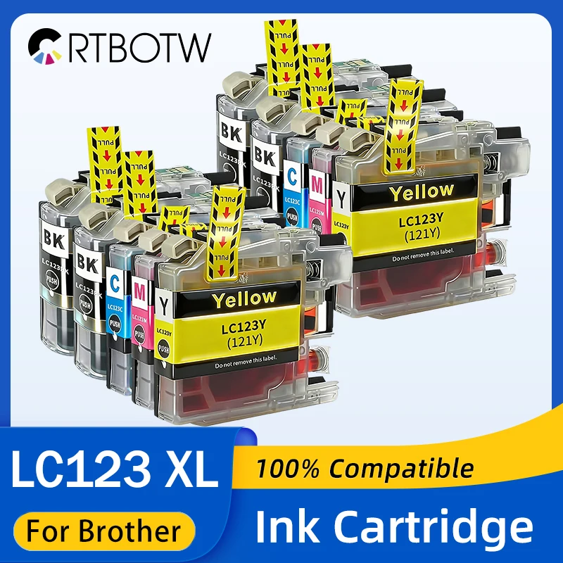 

LC123 LC 123 XL LC123XL Ink Cartridge Compatible For Brother Inkjet MFC J4410DW J4510DW J4610DW J4710DW J470DW J6920DW Printer