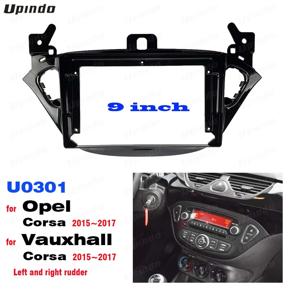 

Car Accessories 2 Din 9 Inch Radio Fascia Panel Frame Dashboard Mount Kit for Opel Vauxhall Corsa 2015-2017