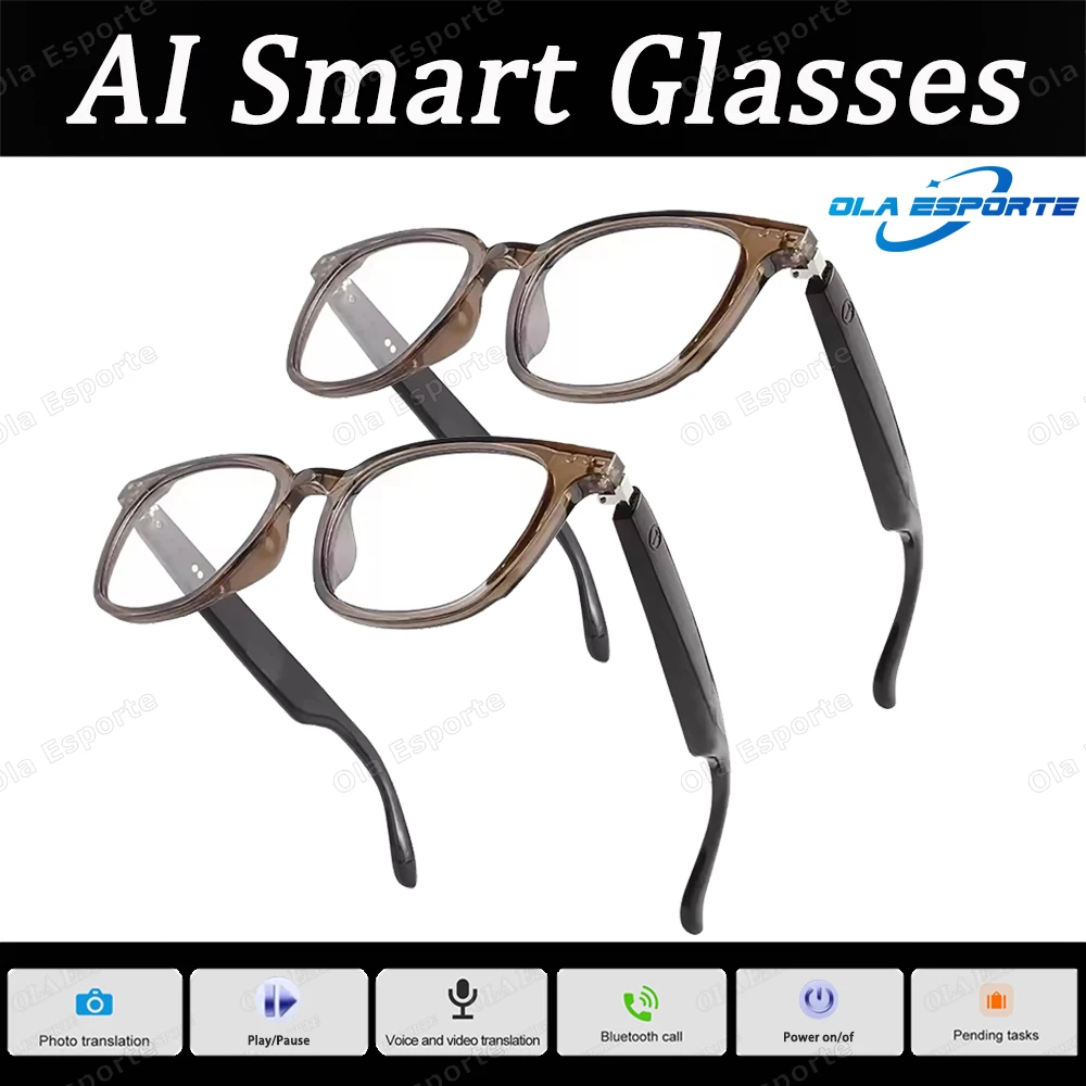 2025 AI Smart Glasses color-changing lenses Bluetooth Call Music multifunctional transparent Sunglasses anti-blue light  glasses