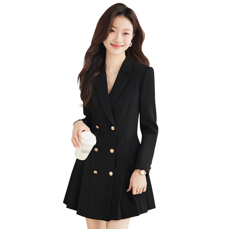 2025New Style Suit Collar Dress Long Sleeve Slim Fit Elegant Professional Dress Workwear Fashion Women's Formal Wear
