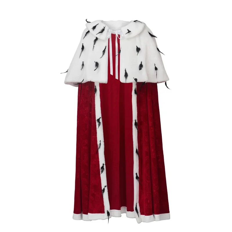 Capa Roja De Terciopelo De Caperucita Roja Con Encaje, Disfraz Infantil Para Halloween Y Carnaval