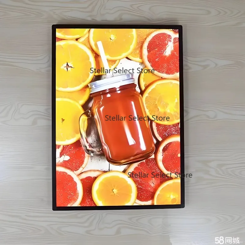 Ultra-Thin Double/Single Pole LED Light Box With Steel Frame for Restaurant Advertising Battery/Plug Insert Aluminum Alloy Stand