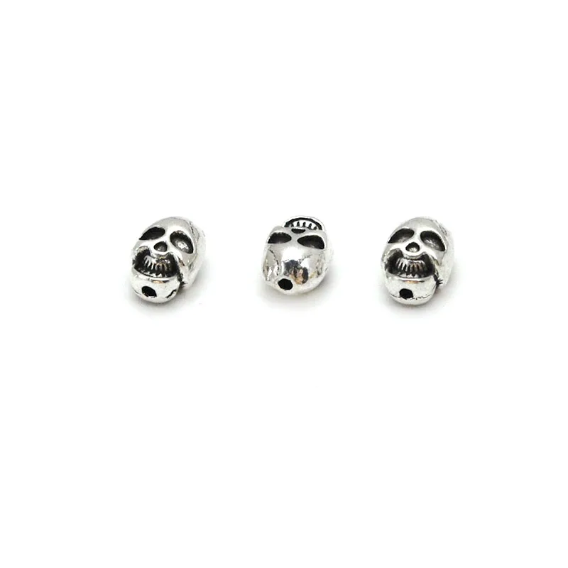 20pcs/Lot Antique Silver Gold Skull Bead Spacer Bead Charms For DIY Beaded Bracelet Jewelry Handmade Making Supplies