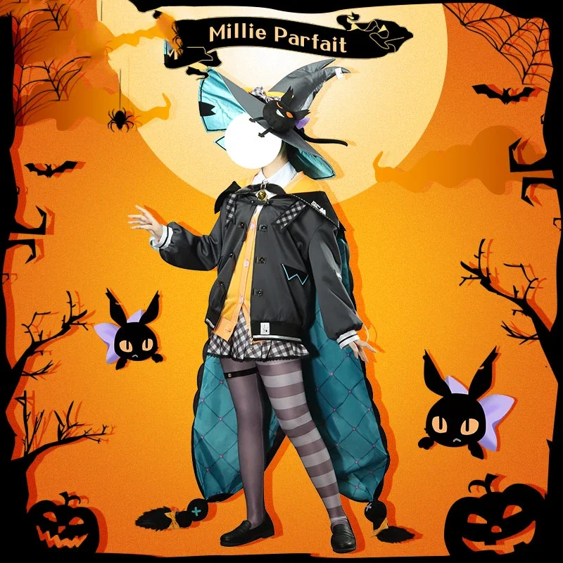 Anime Game Vtuber Hololive En Ethyria Cosplay Costume Halloween Women Millie Parfait Witch Dress Party Uniform