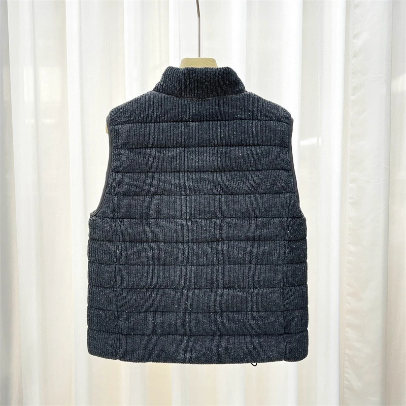 شتاء جديد المرأة الوقوف طوق سميكة الدافئة الترتر محبوك أسفل سترة Y2K جودة عالية موضة عادية بسيطة تانك القمم #2