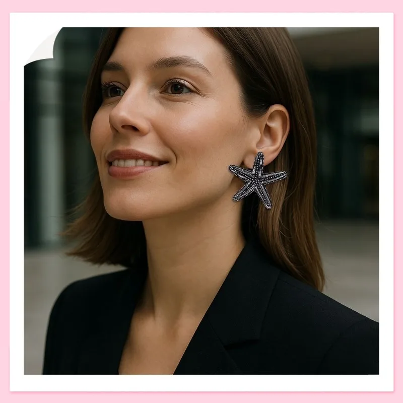 

Leisure Ocean Resort Style Personality Trend Unique Texture Starfish Earrings Versatile Temperament Women's Earrings