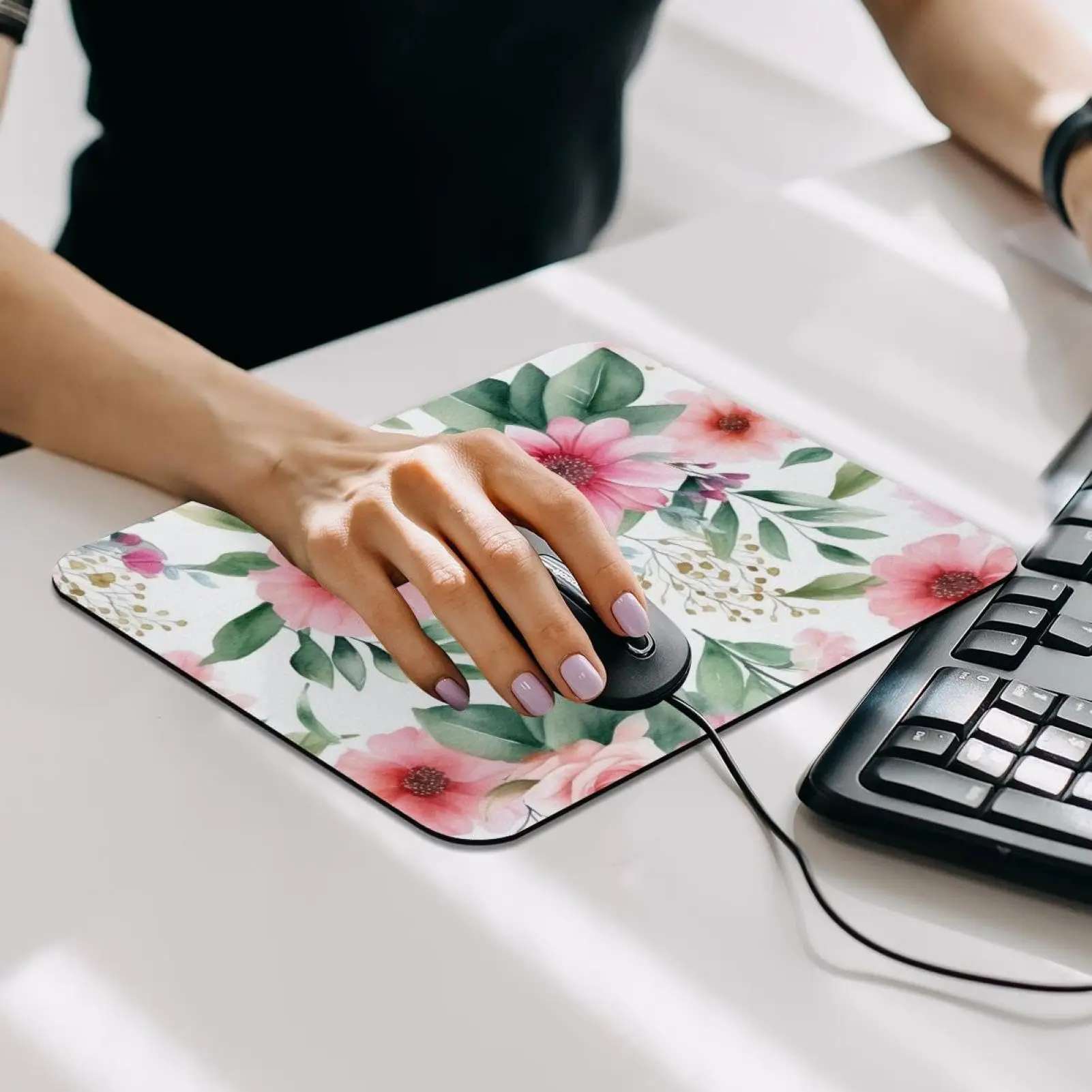 High Quality Retro Flowers Plants Printing Gaming Mousepad Gamer Mouse Mat Keyboard Mats Desk Pad Mousepads 22x18cm For Computer